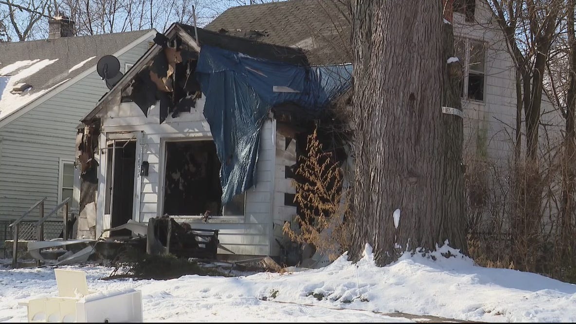 Detroit house known for drugs catches fire